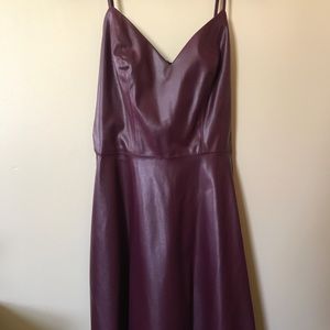 Faux leather burgundy dress